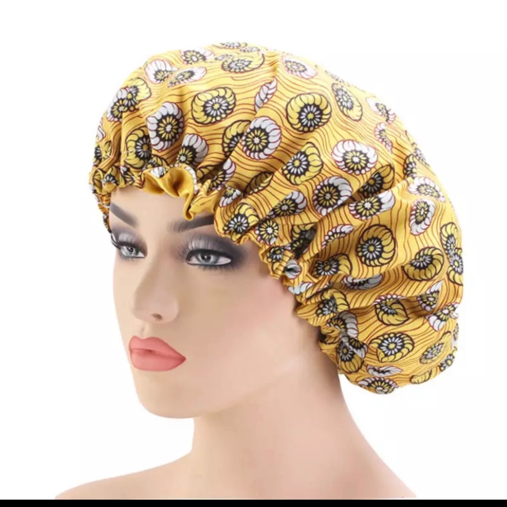 ew Extra Large Sleep Cap African Print fabric